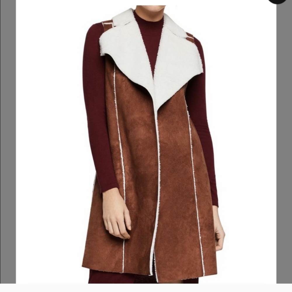 Bcbgeneration Suede Lined Shearling Vest - image 1